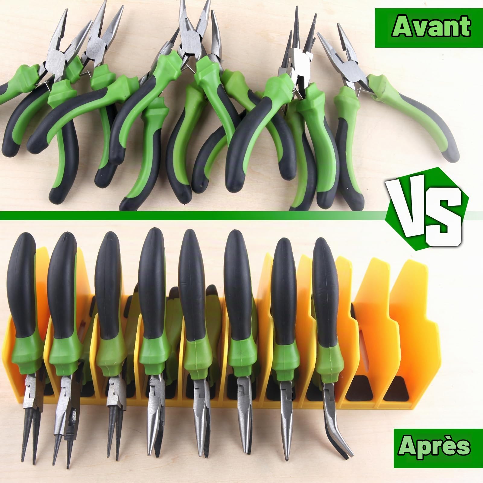 LEONTOOL Lot 2 racks pinces 10 fentes extensible PP
