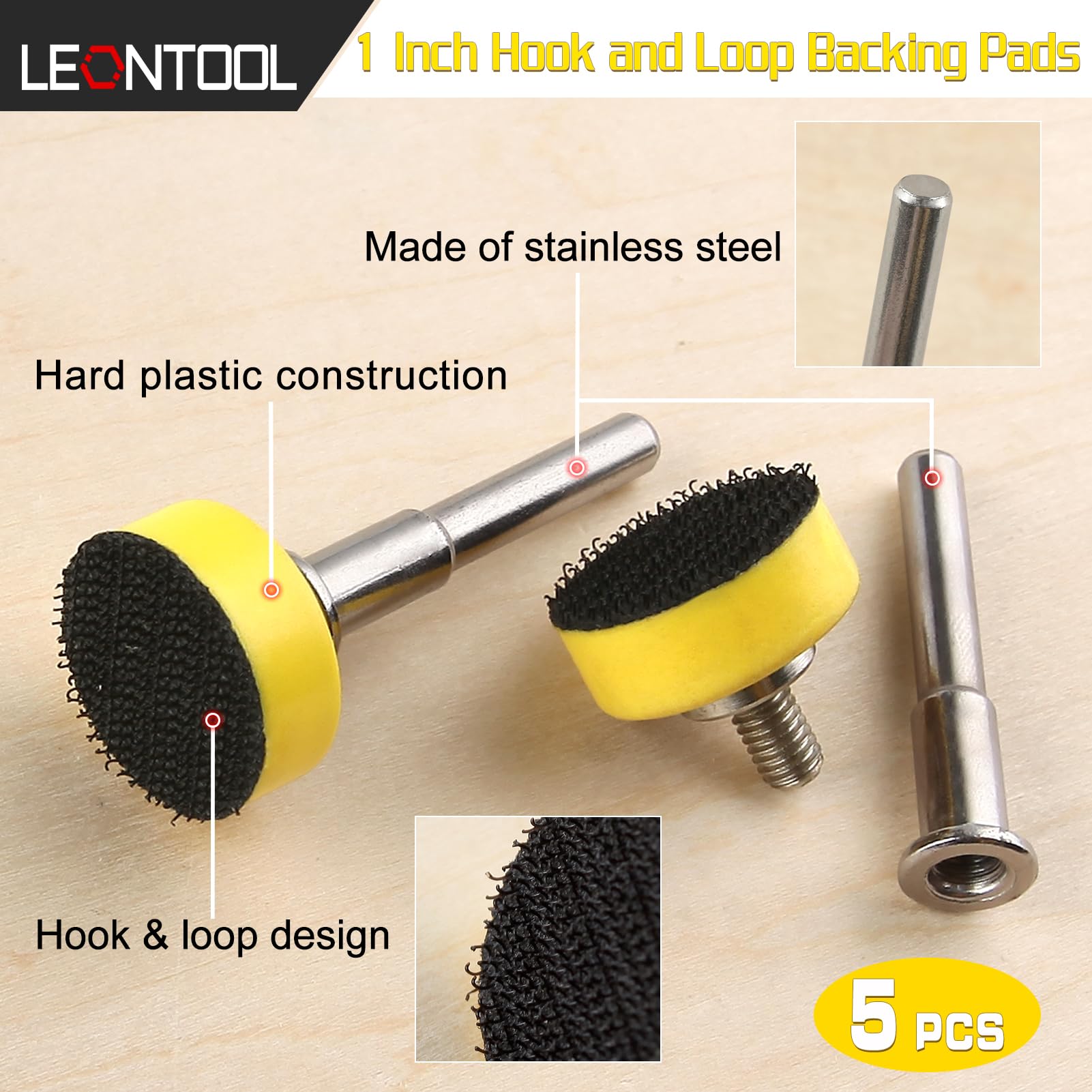 LEONTOOL Sanding patin ponçage 2,5 cm lot 5 perceuse