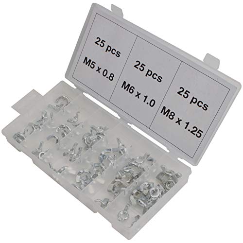 CCLIFE DIY Tools écrou papillon M5 M6 M8 lot 75