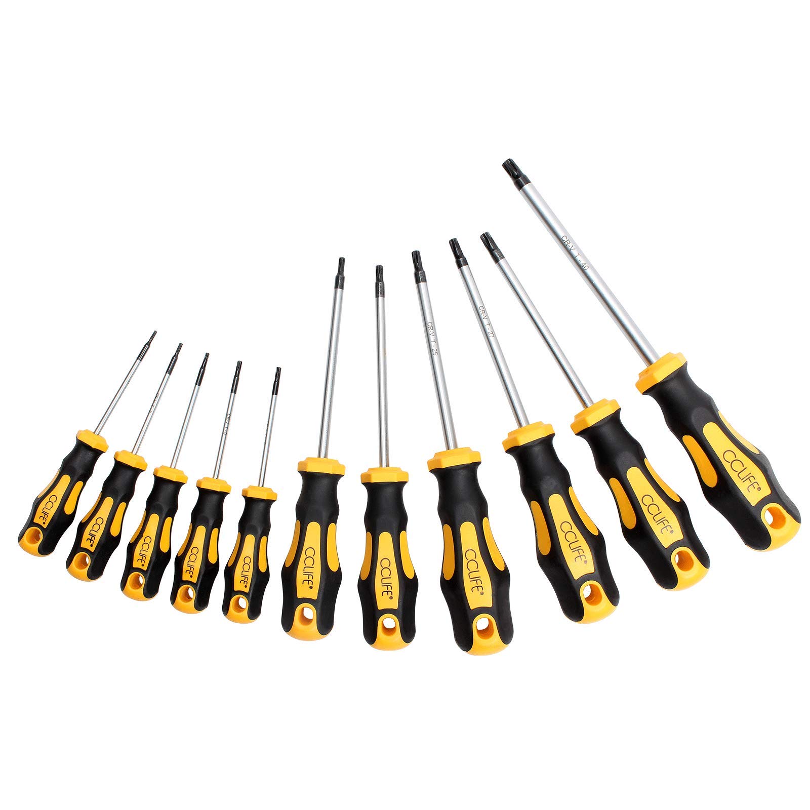 CCLIFE Torx T6-T40 Tournevis Précision 11 Pièces Trou Central