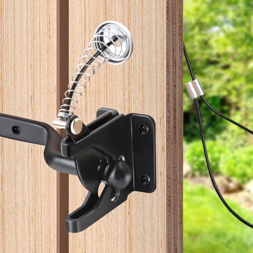 LEONTOOL Vis et Écrous loquet portail autobloquant noir avec câble
