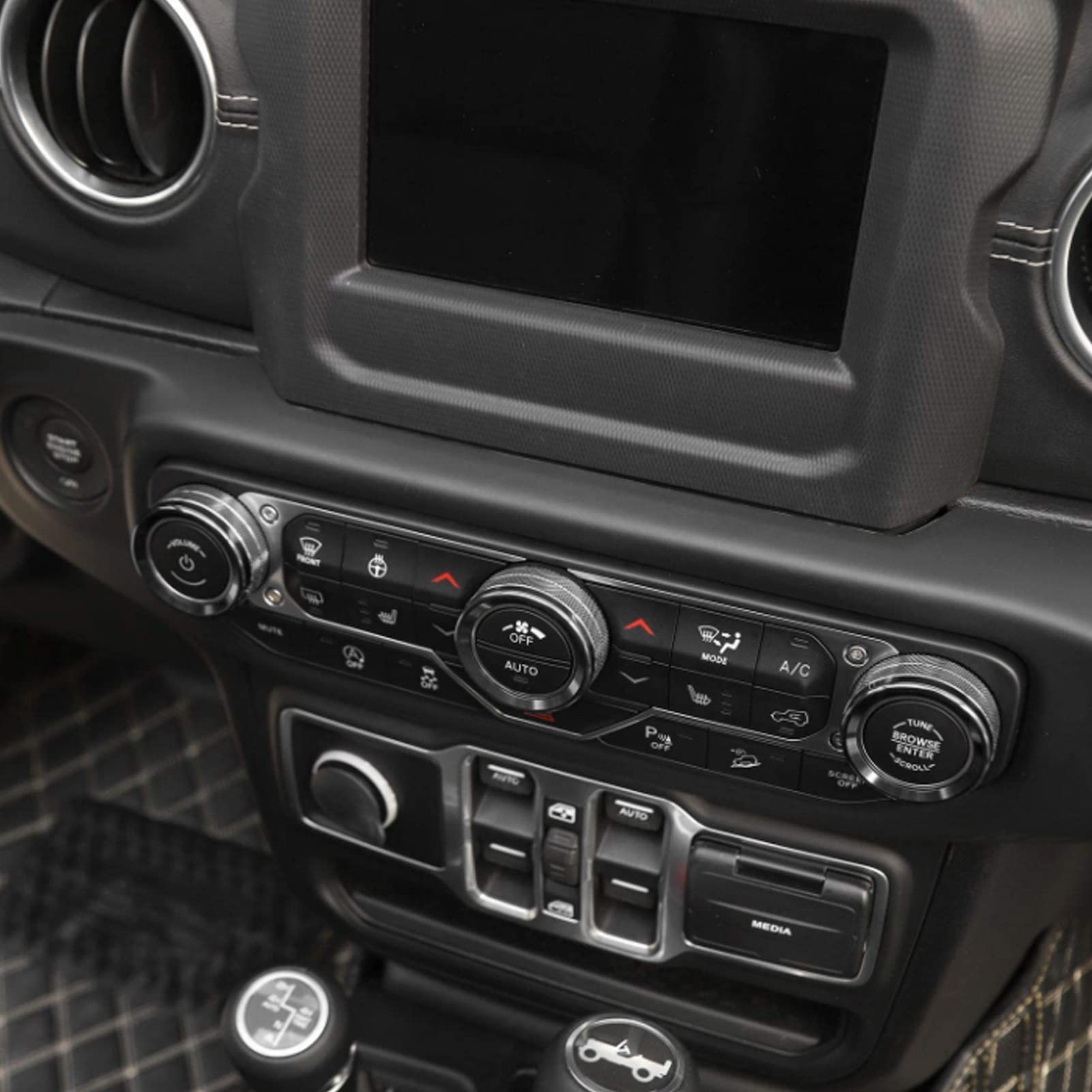 OUKENS Modification automobile Cache Bouton Clim Jeep JL Noir x4