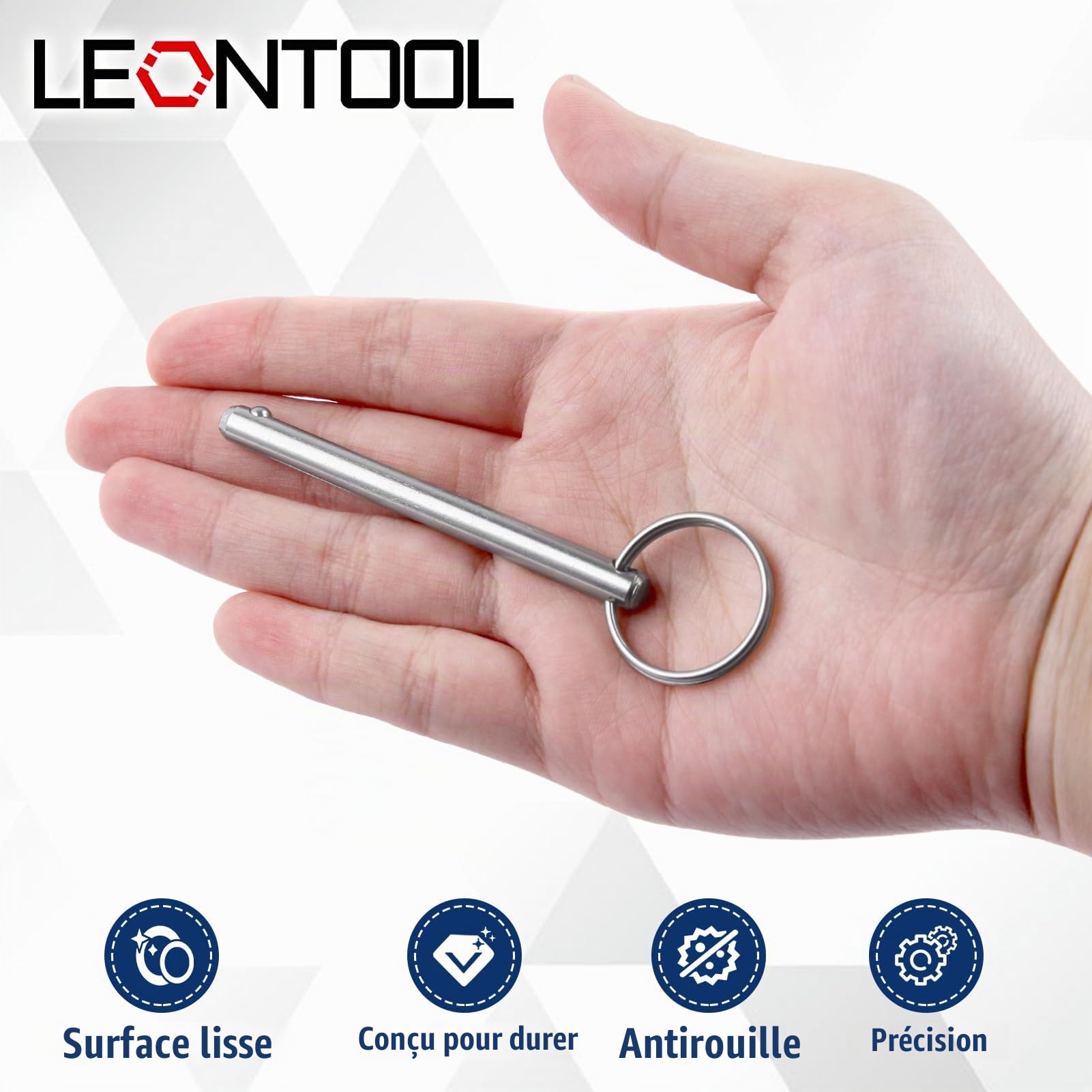 LEONTOOL Goupilles rapides 1/4" 70 mm lot de 4 bateau