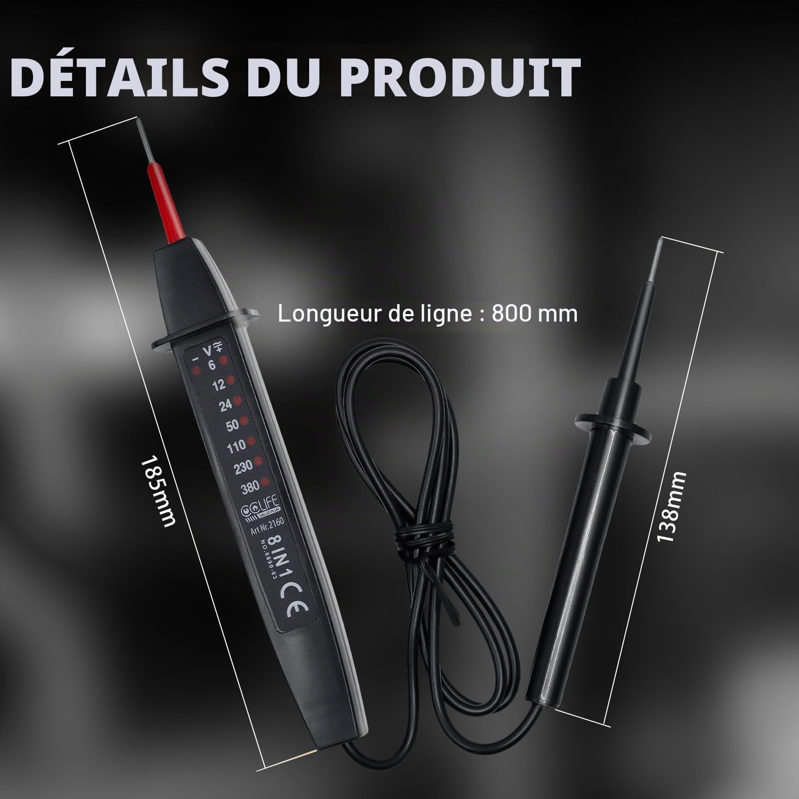 CCLIFE Test Tools testeur tension 6-380V LED sans pile