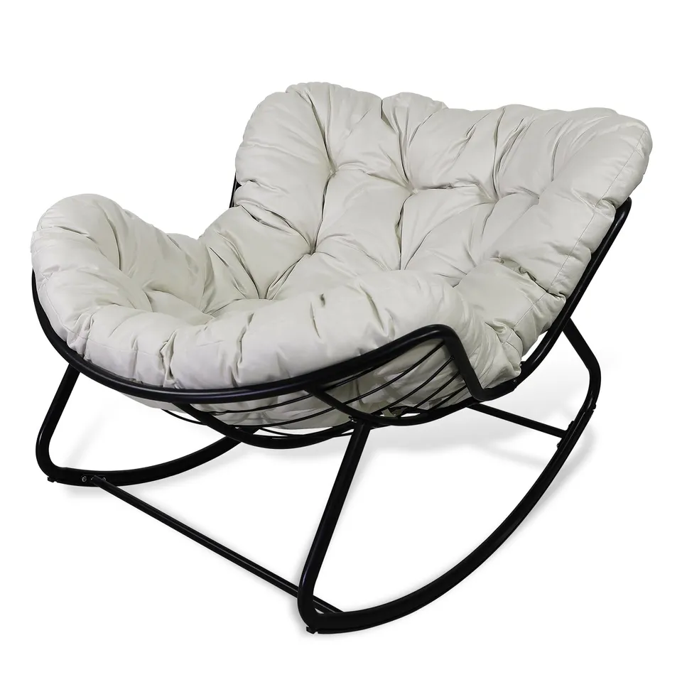 CCLIFE DIY Tools Fauteuil à bascule beige 150 kg