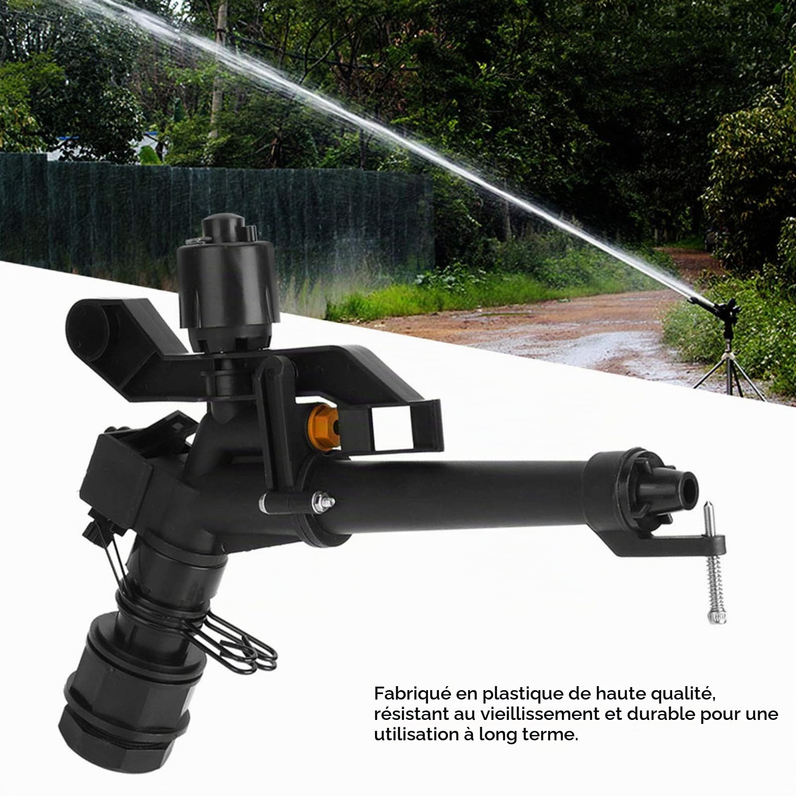 OUKENS Arroseur irrigation rotatif 360° DN25 bras oscillant