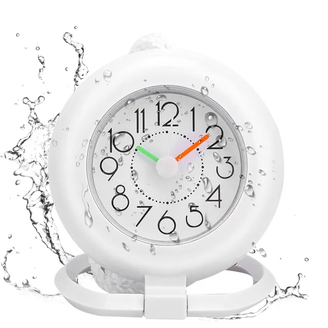 Jadeshay Horloge Salle de Bain Blanche Étanche