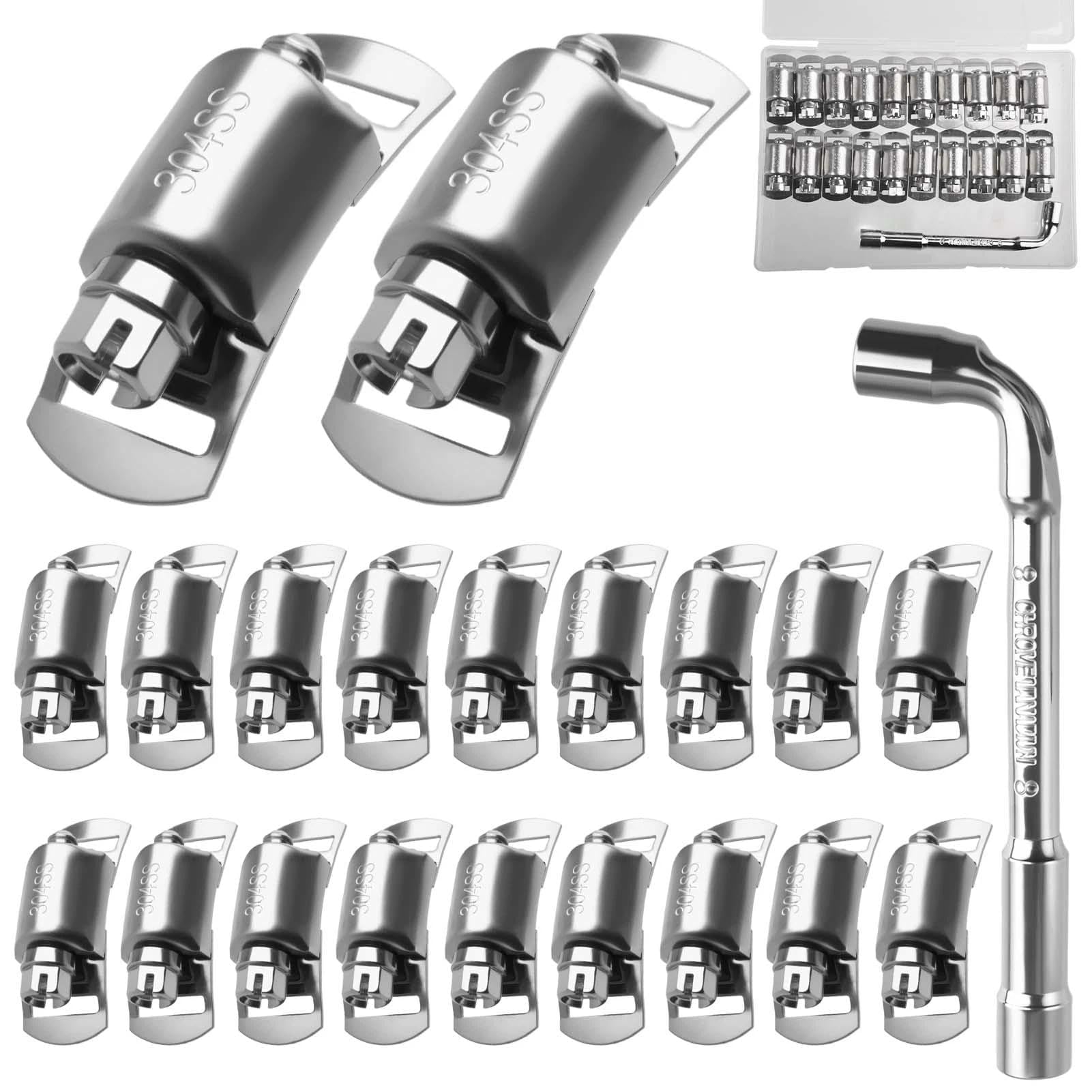 LEONTOOL Vis Écrous Colliers Serrage Inox 304 Sangle 3,7 m + 8