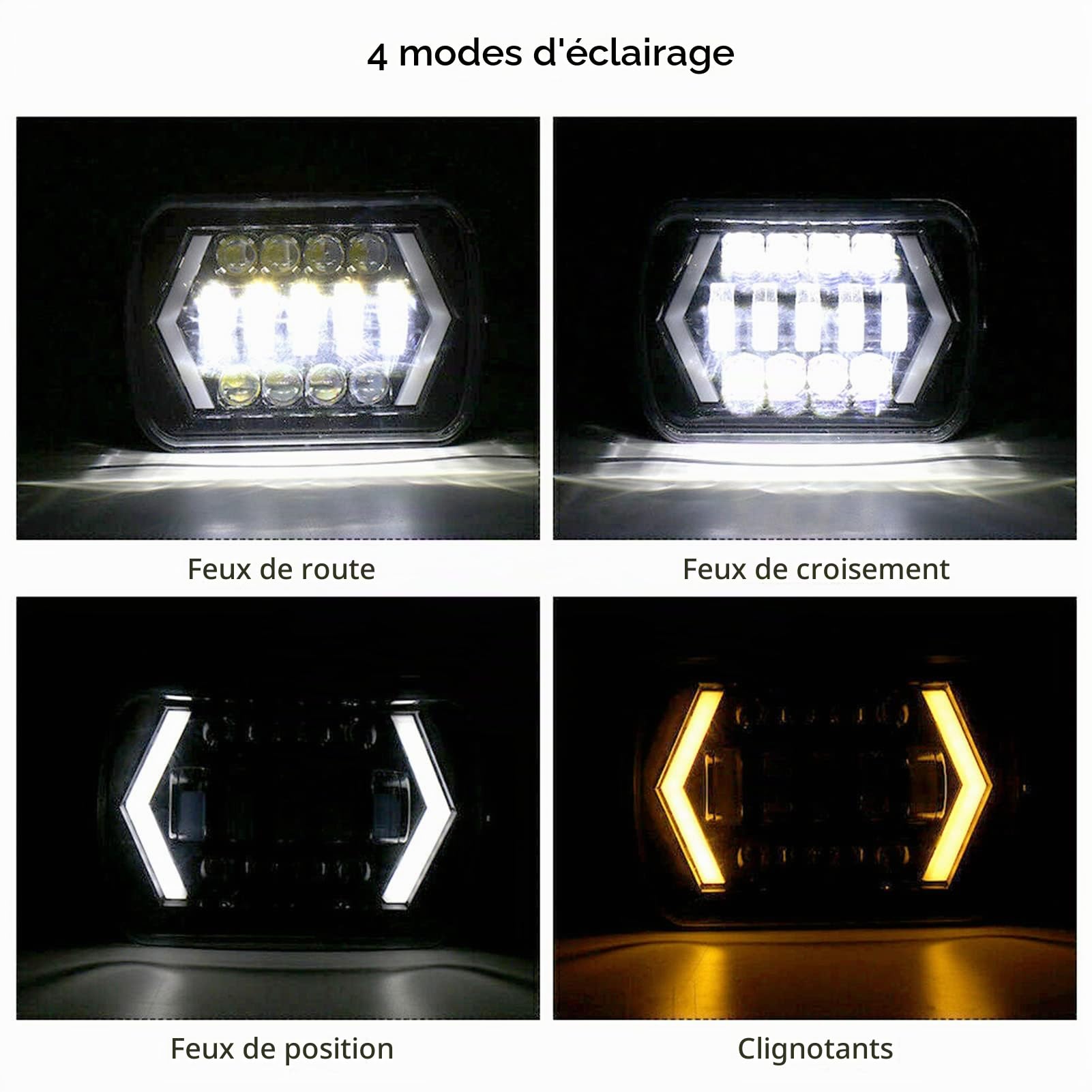 OUKENS Électronique automobile phare LED 5x7 pouces H6054 IP67