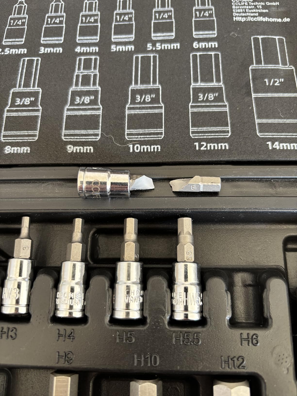 CCLIFE Socket Bit Sets coffret douilles XZN M5-M16 26 pièces