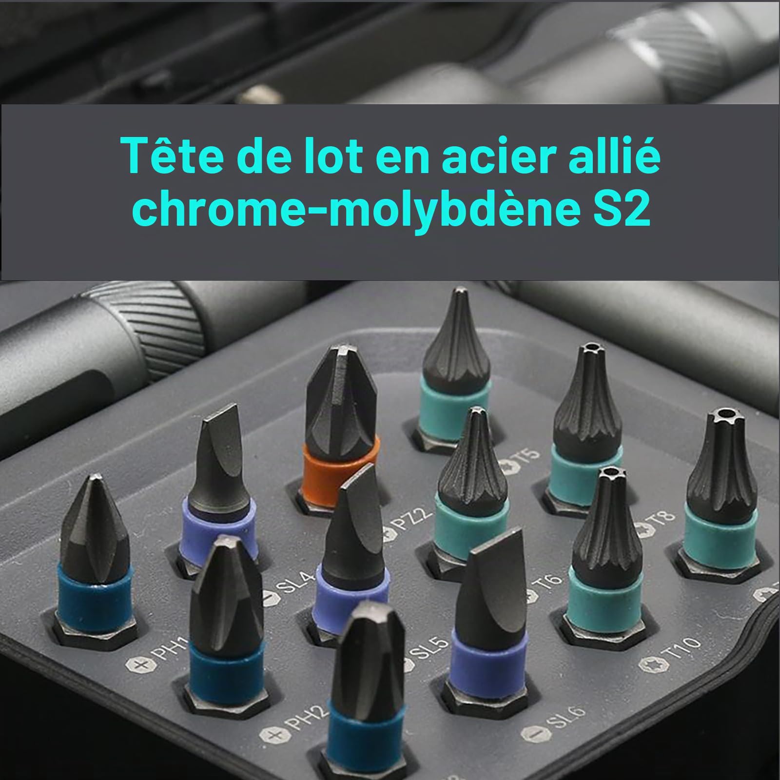 OUKENS 24 en 1 Tournevis à Cliquet Magnétique T RS1 S2