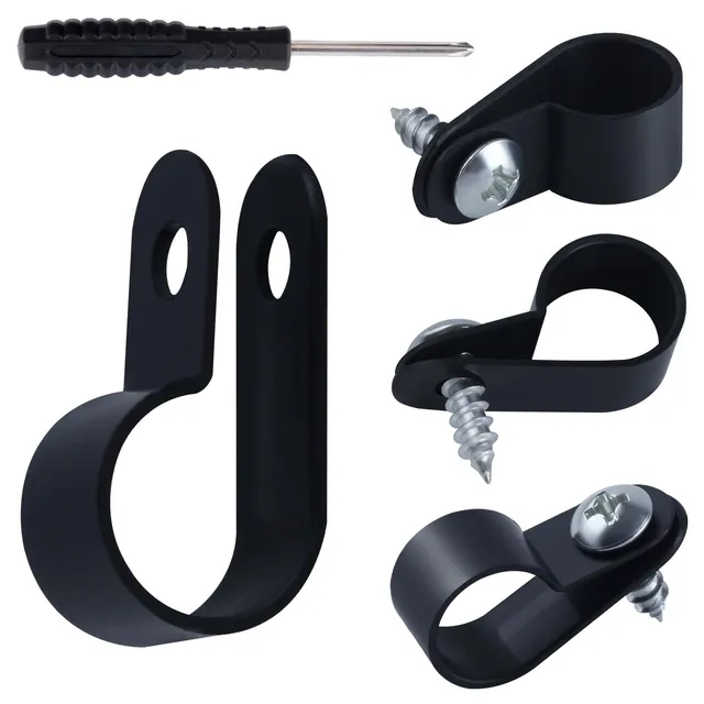 LEONTOOL Vis Écrous Clips Câble Nylon Type R 13 mm Lot 100 + Vis