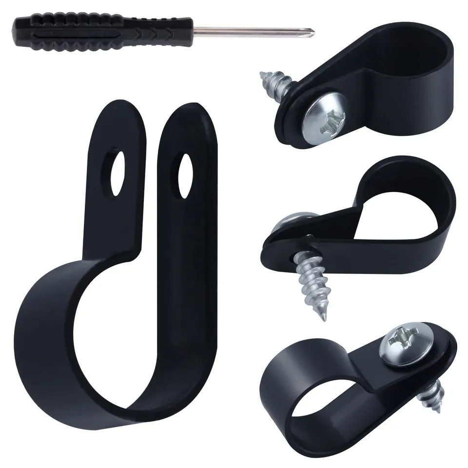 LEONTOOL Vis Écrous Clips Câble Nylon Type R 13 mm Lot 100 + Vis