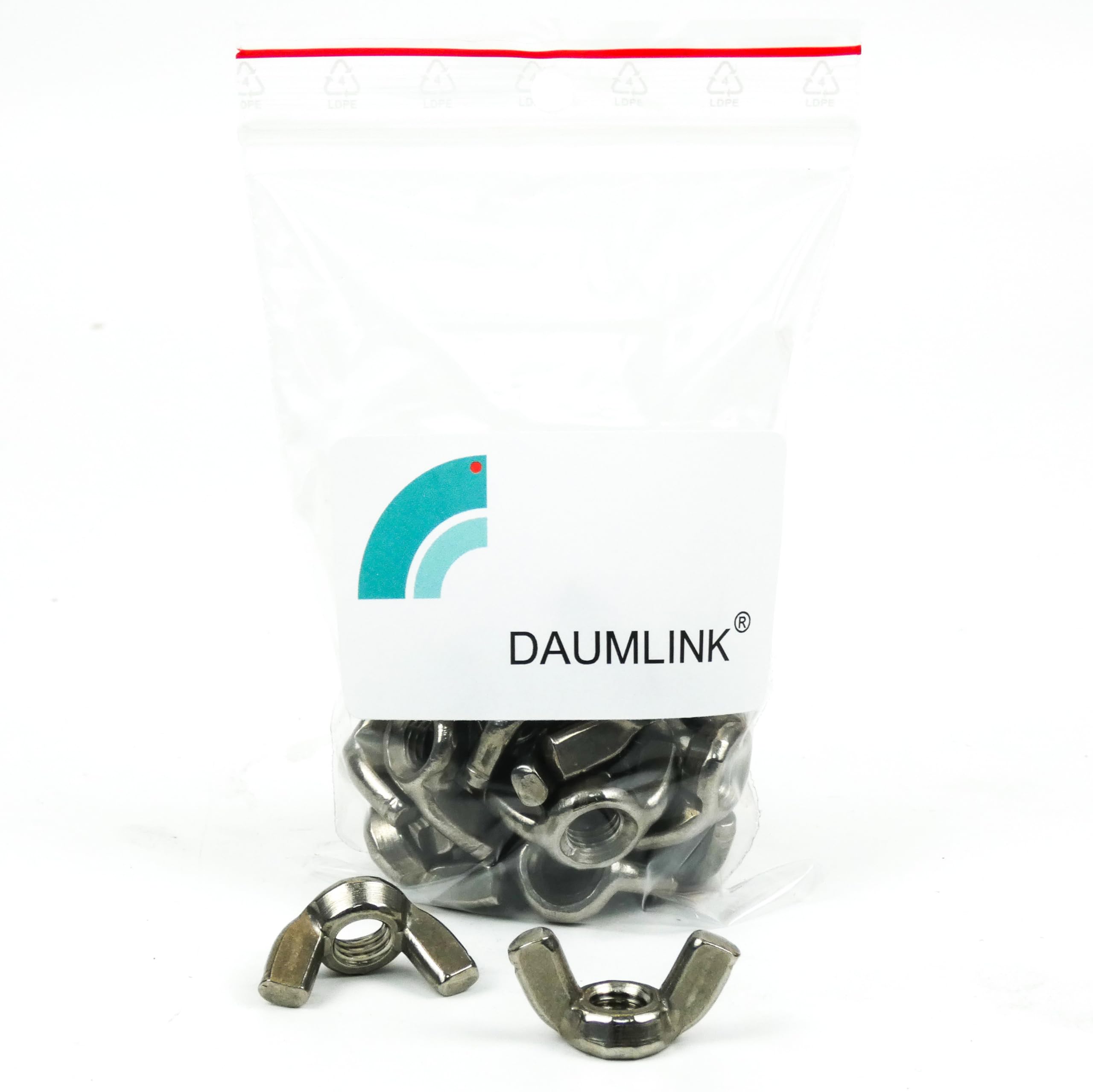 DAUMLINK Écrous Écrou papillon M8 inox 25 pièces sans outil