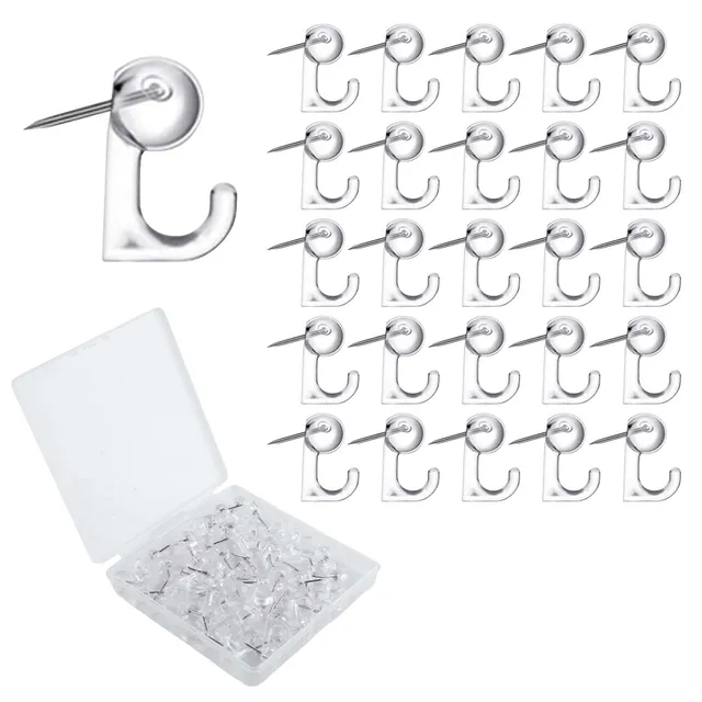 LEONTOOL Vis et Écrous crochets punaises transparent 50pcs Clair