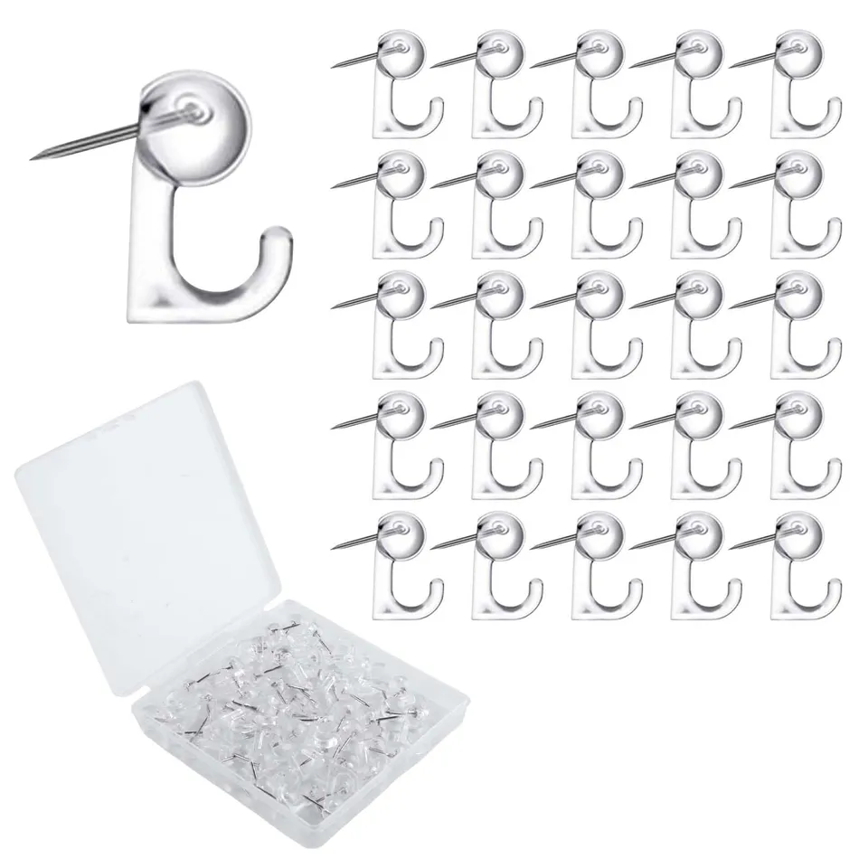 LEONTOOL Vis et Écrous crochets punaises transparent 50pcs Clair