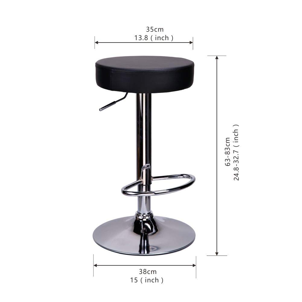 CCLIFE DIY Tools Tabouret Bar Noir Pivotant Lot 2 Simili
