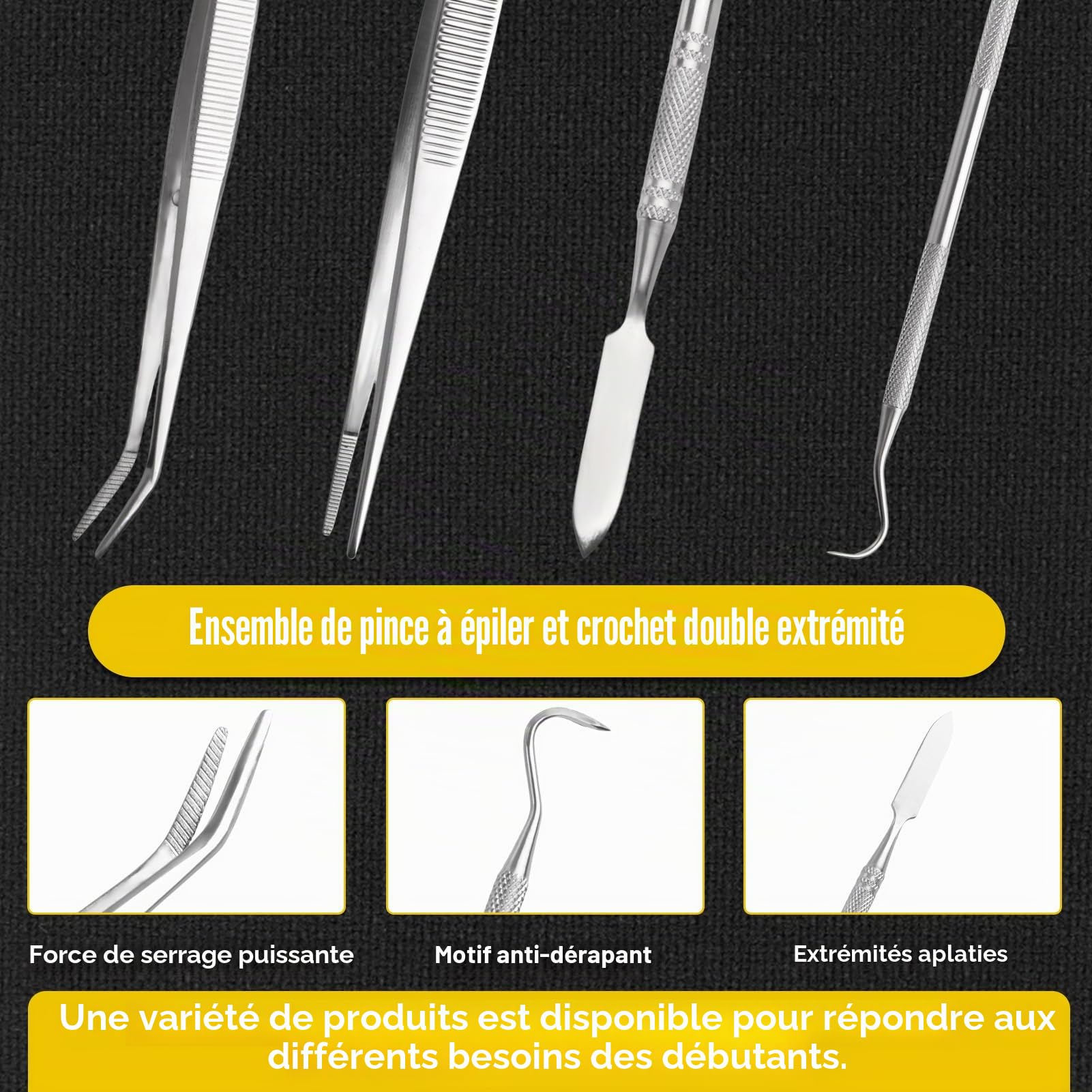 LEONTOOL Outils pour Mosaïque Kit débutant 9 pièces inox
