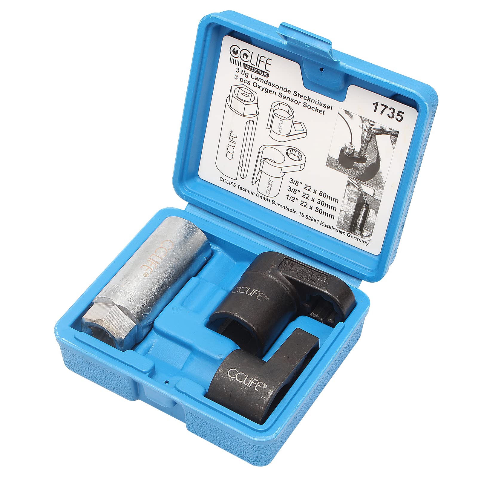 CCLIFE Socket Bit Sets douille sonde lambda 22mm 3 pièces