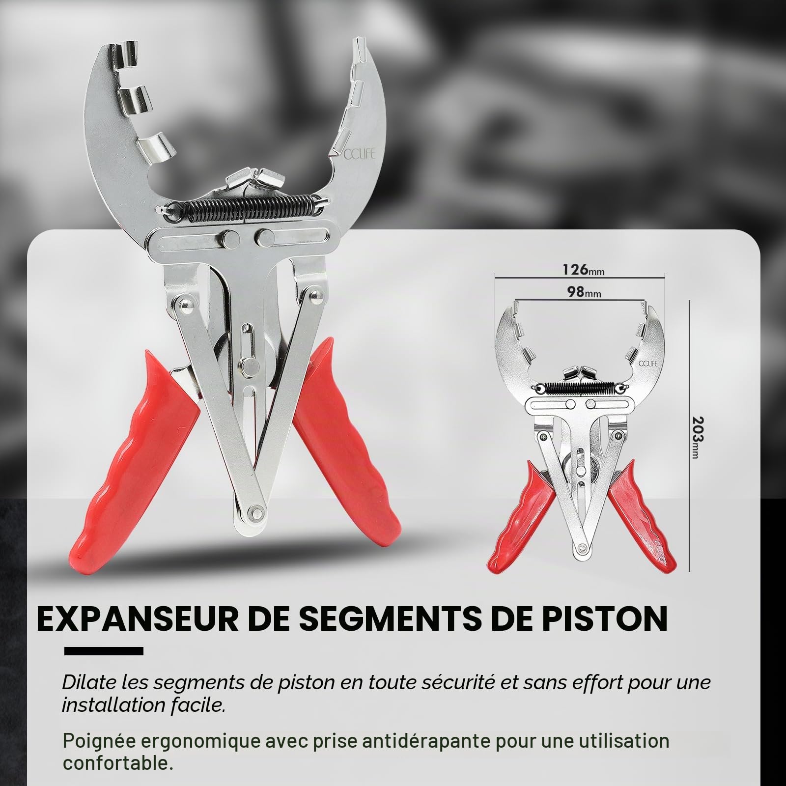 CCLIFE Spring Compressor kit segments piston 5 pièces