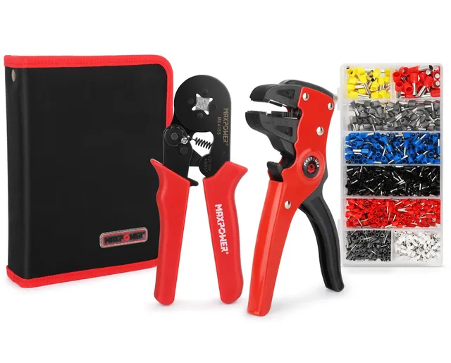MAXPOWER Outils électriques kit pince à sertir 1200 cosses 0,25-10mm²