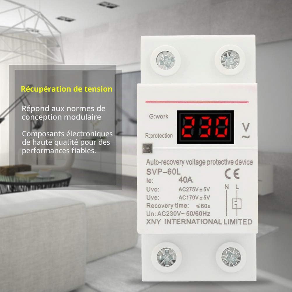 Jadeshay Installation Électrique protecteur tension 230V 40A auto