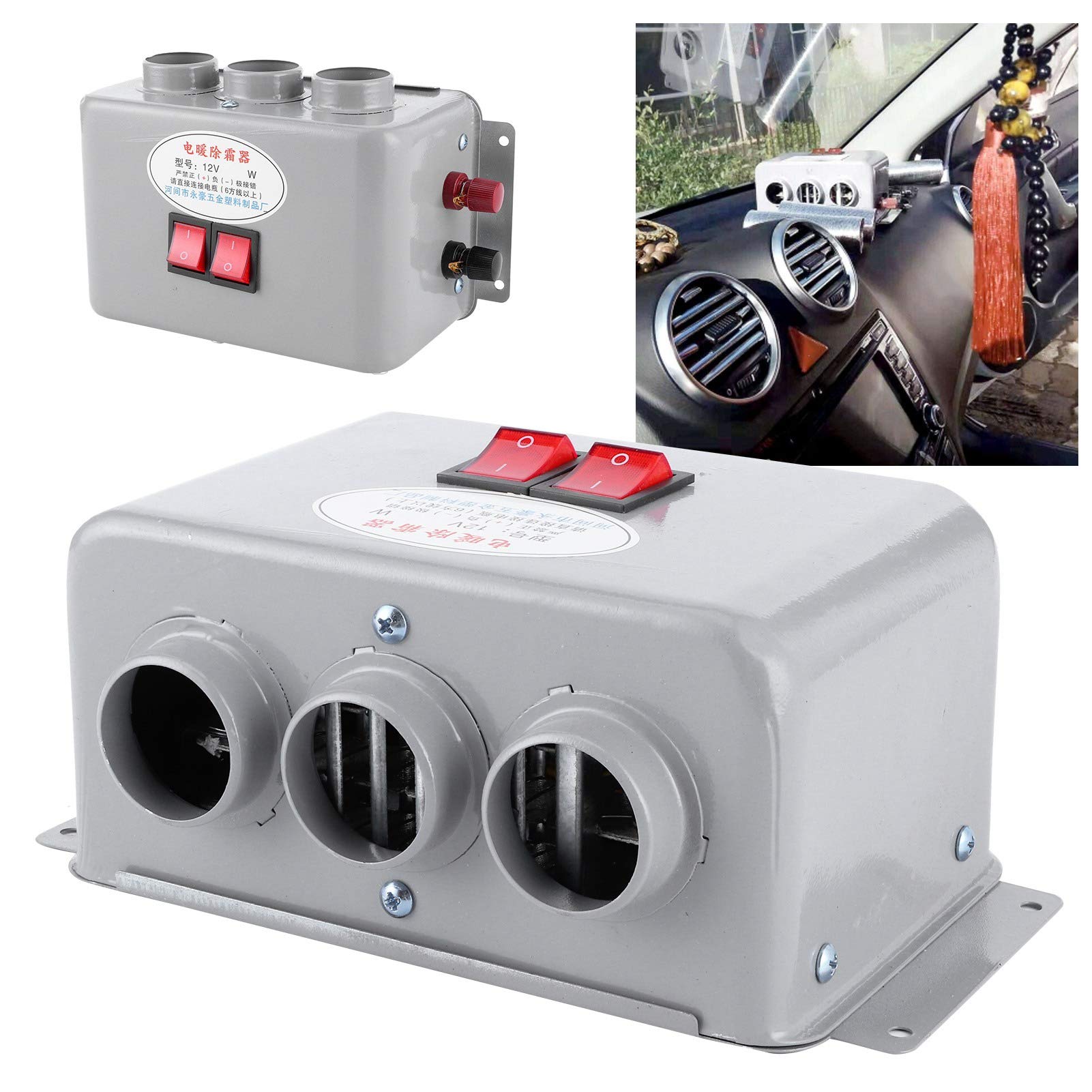 OUKENS chauffage voiture 12V 600W-800W désembuage 3 sorties
