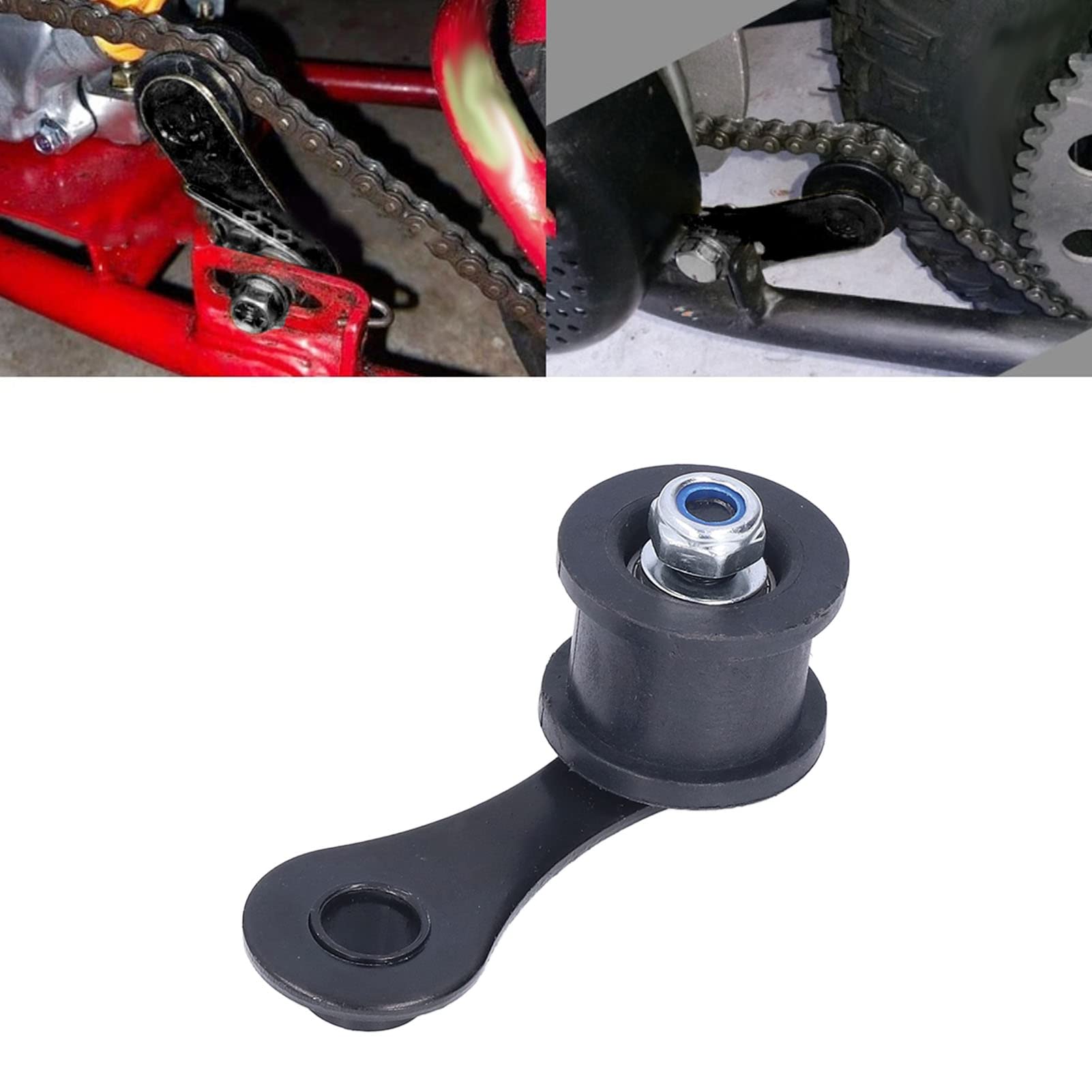 OUKENS Accessoires de moto Tendeur rouleau de chaîne moto noir