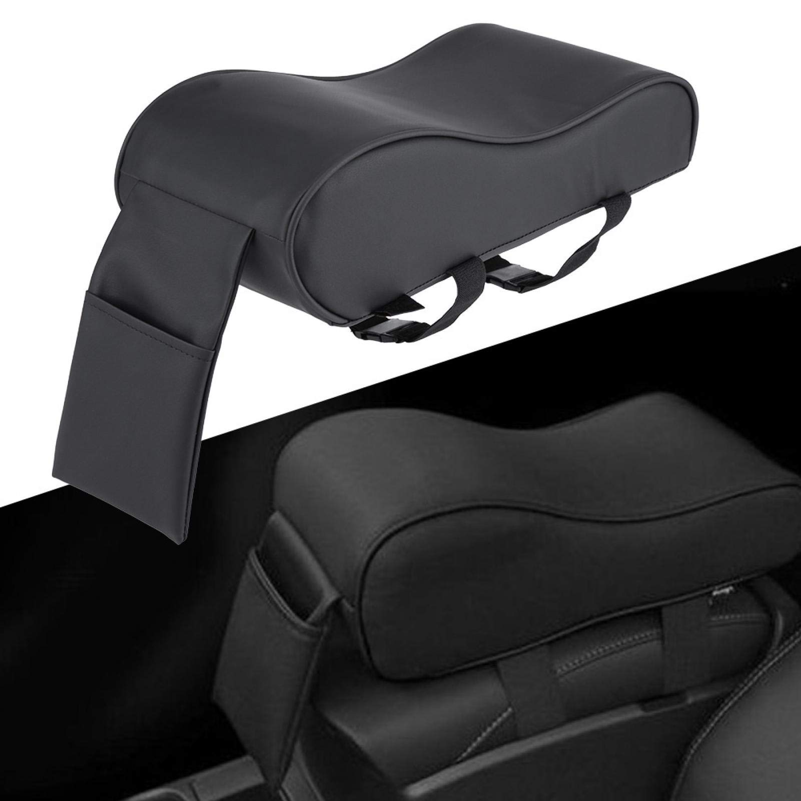 OUKENS Accessoires automobiles coussin accoudoir voiture cuir noir