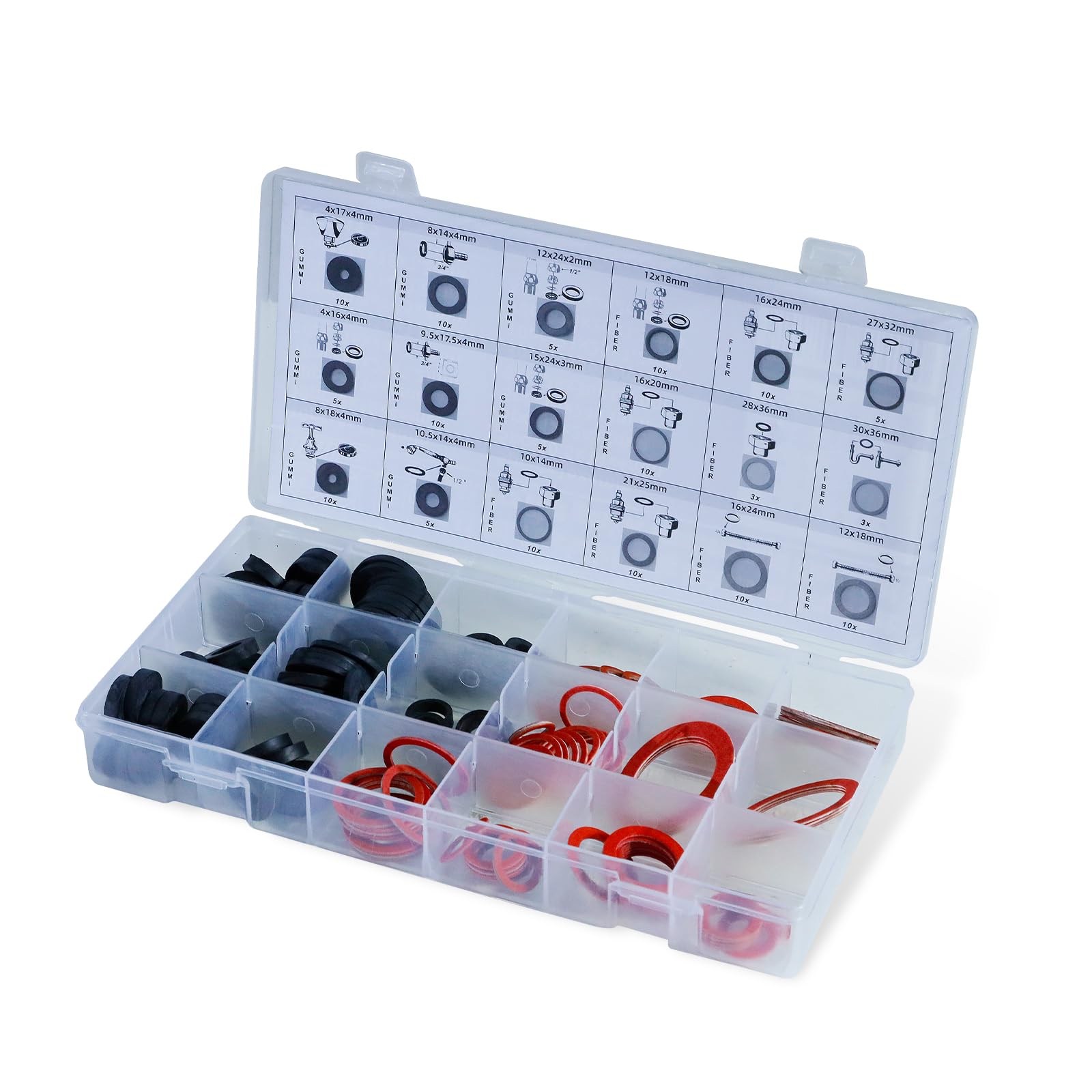 CCLIFE DIY Tools coffret 141 joints toriques fibre caoutchouc