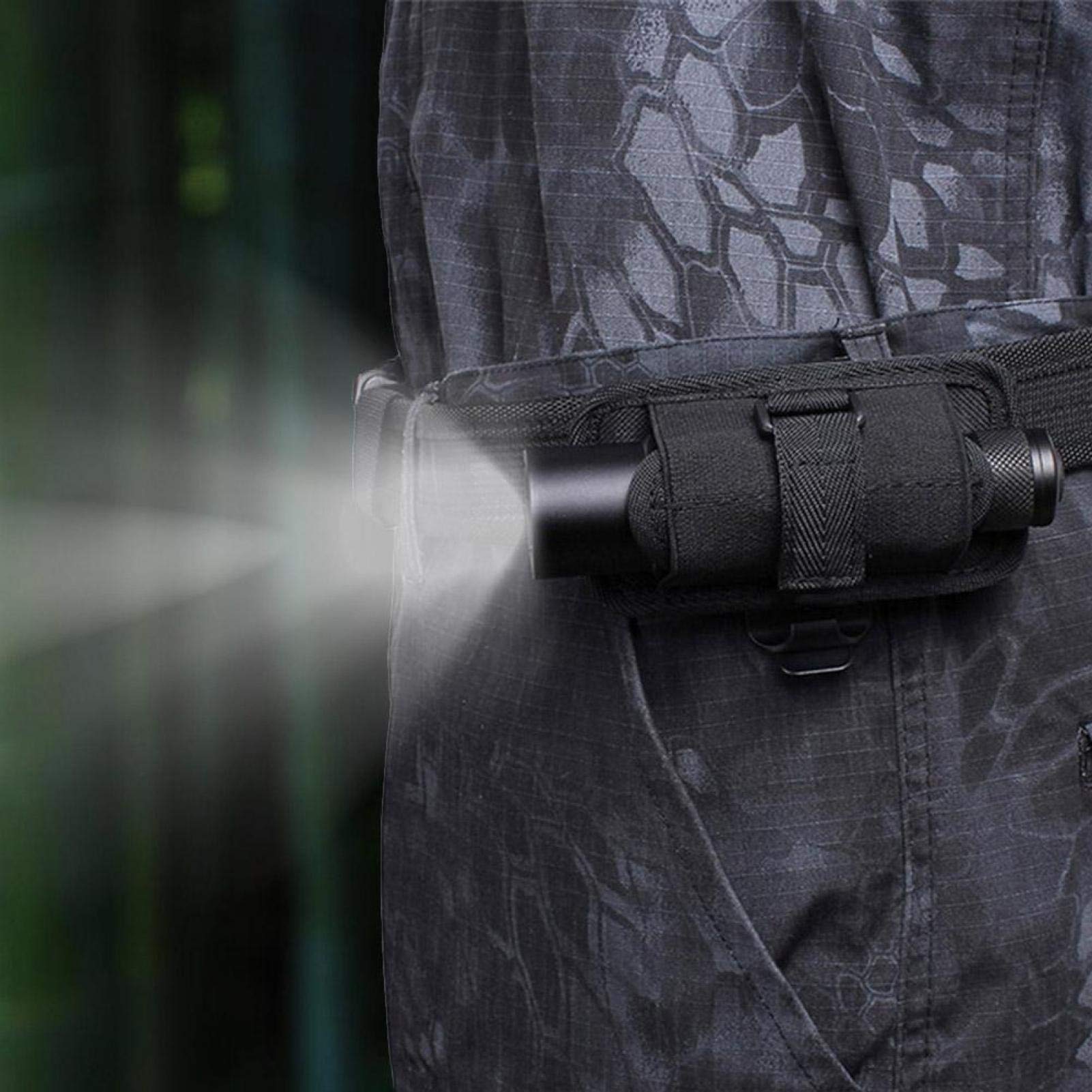 OUKENS Sports et Loisirs Étui Lampe Torche Nylon 360° Noir