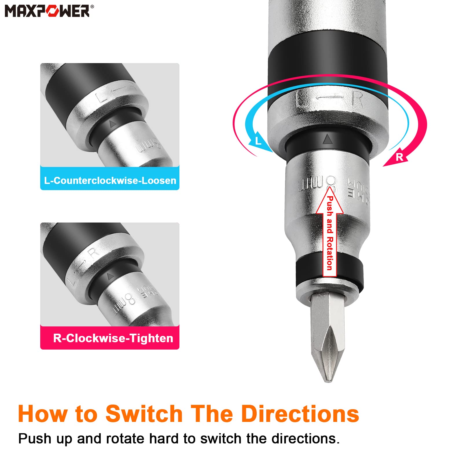 MaxPower Outils de frappe Tournevis à Frapper 12 Pièces