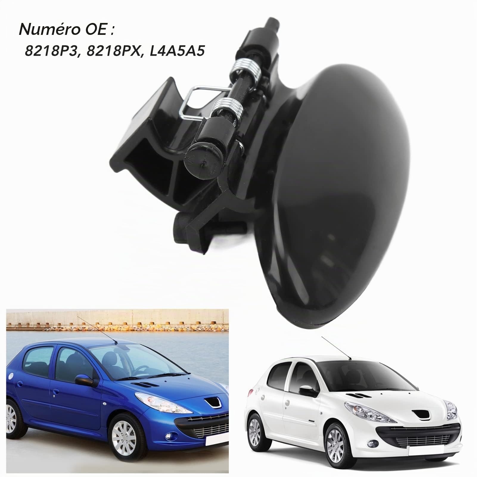 OUKENS 8218PX poignée boîte à gants ABS Peugeot 206 207