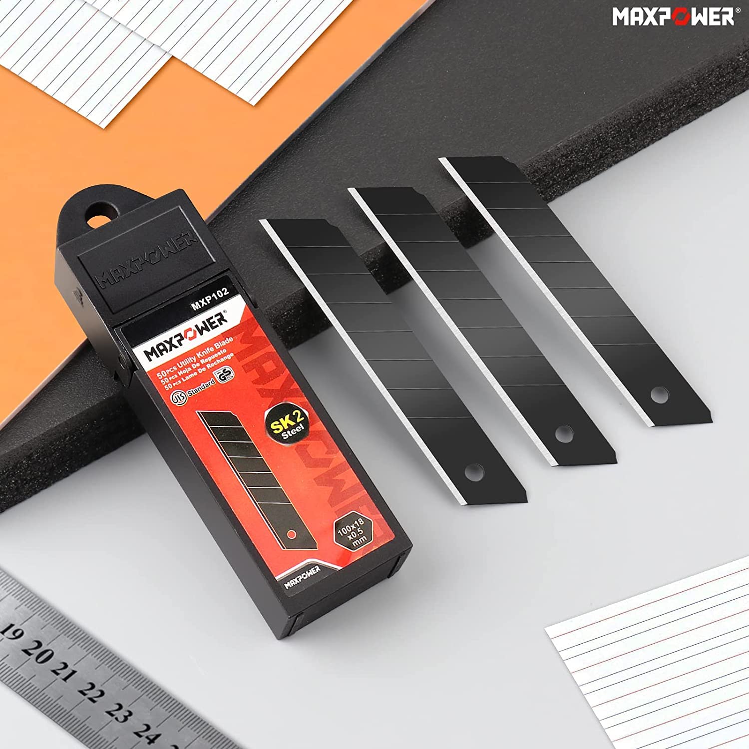MaxPower Outils de coupe lames cutter 18 mm x50 SK2