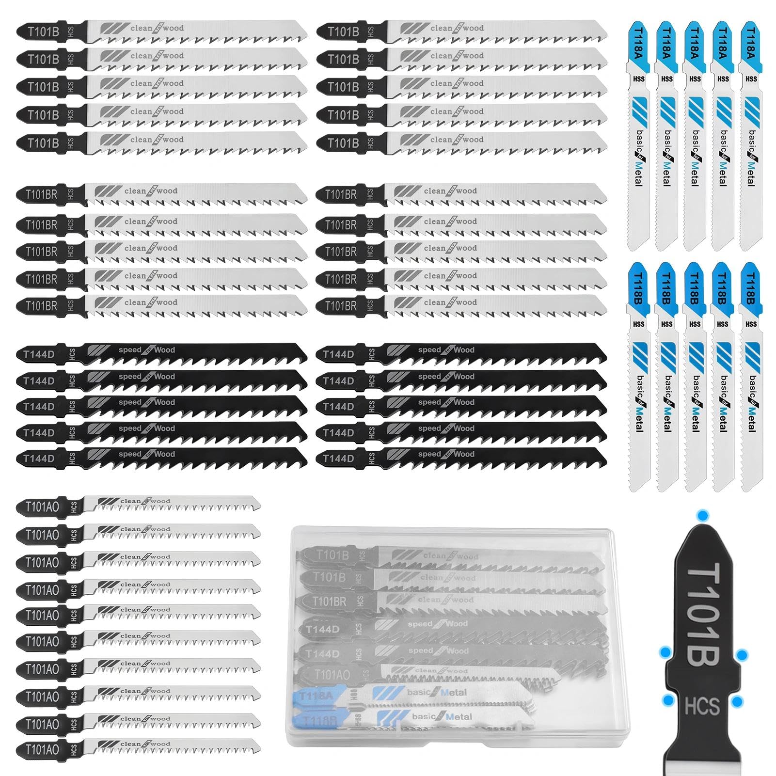 LEONTOOL Lames Scie Lames Scie Sauteuse T-Shank Lot 50 Bois Métal