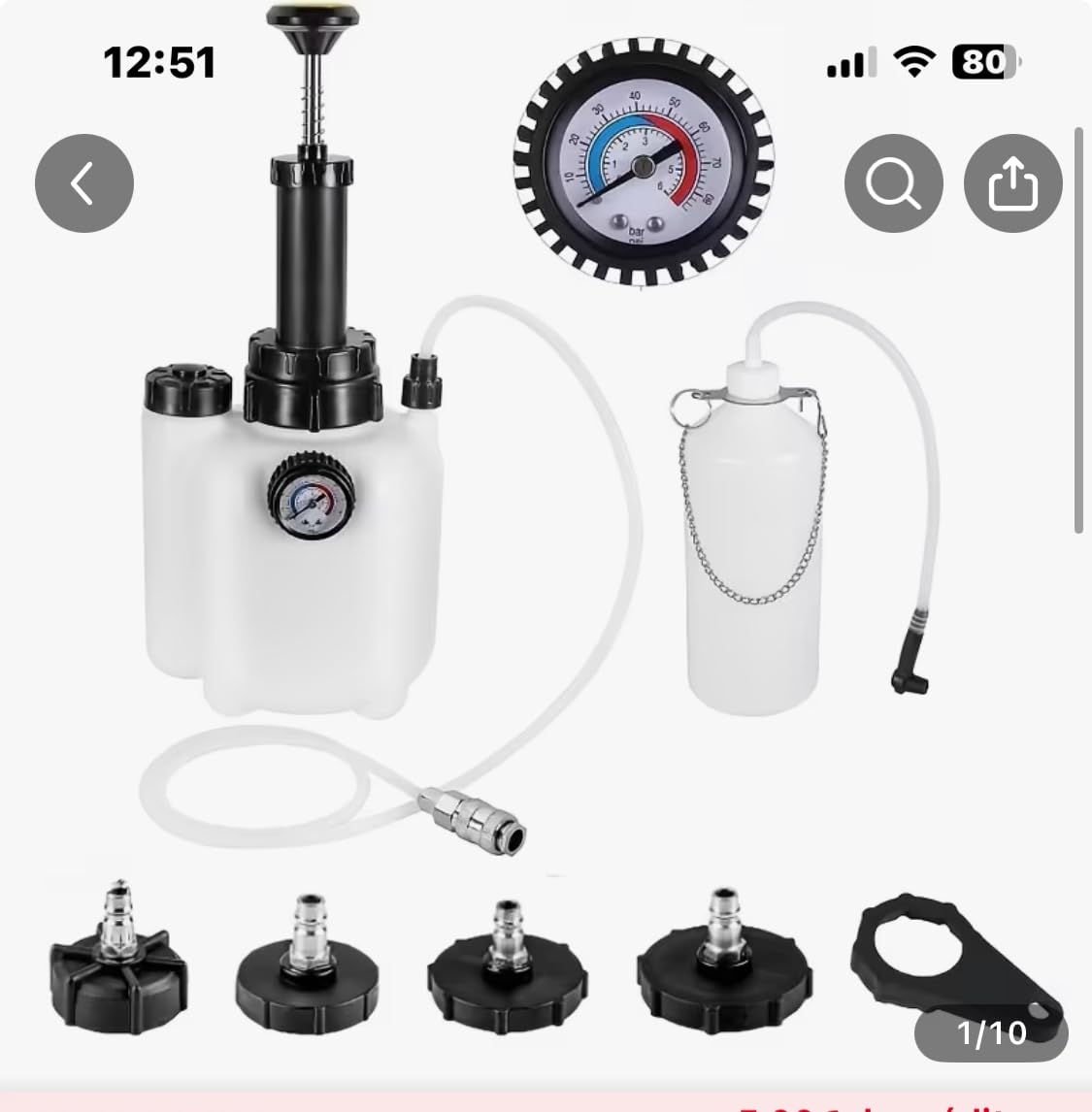 CCLIFE Brake System Tools purgeur frein 3 L blanc E20