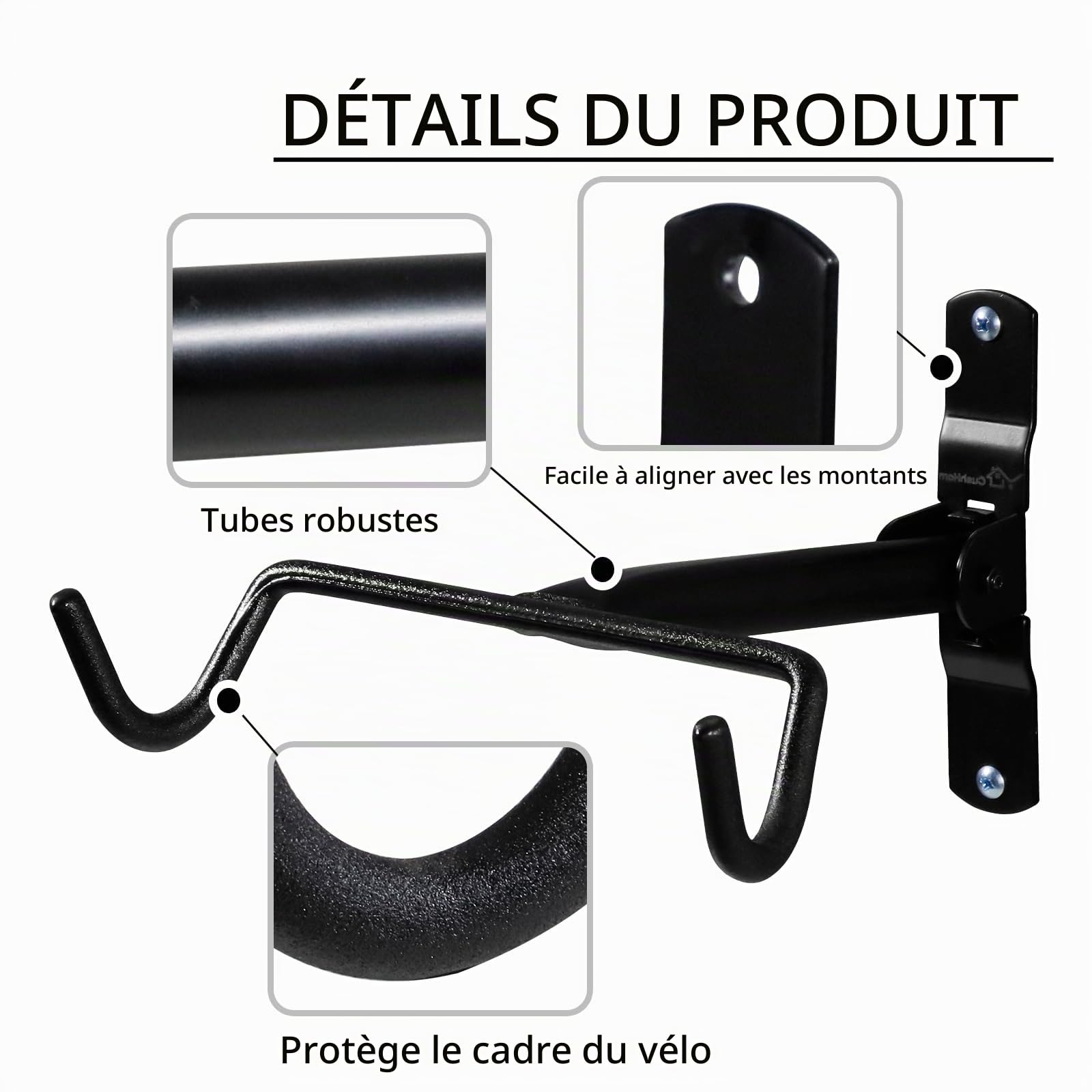 CCLIFE DIY Tools Support vélo mural pliable 35 kg