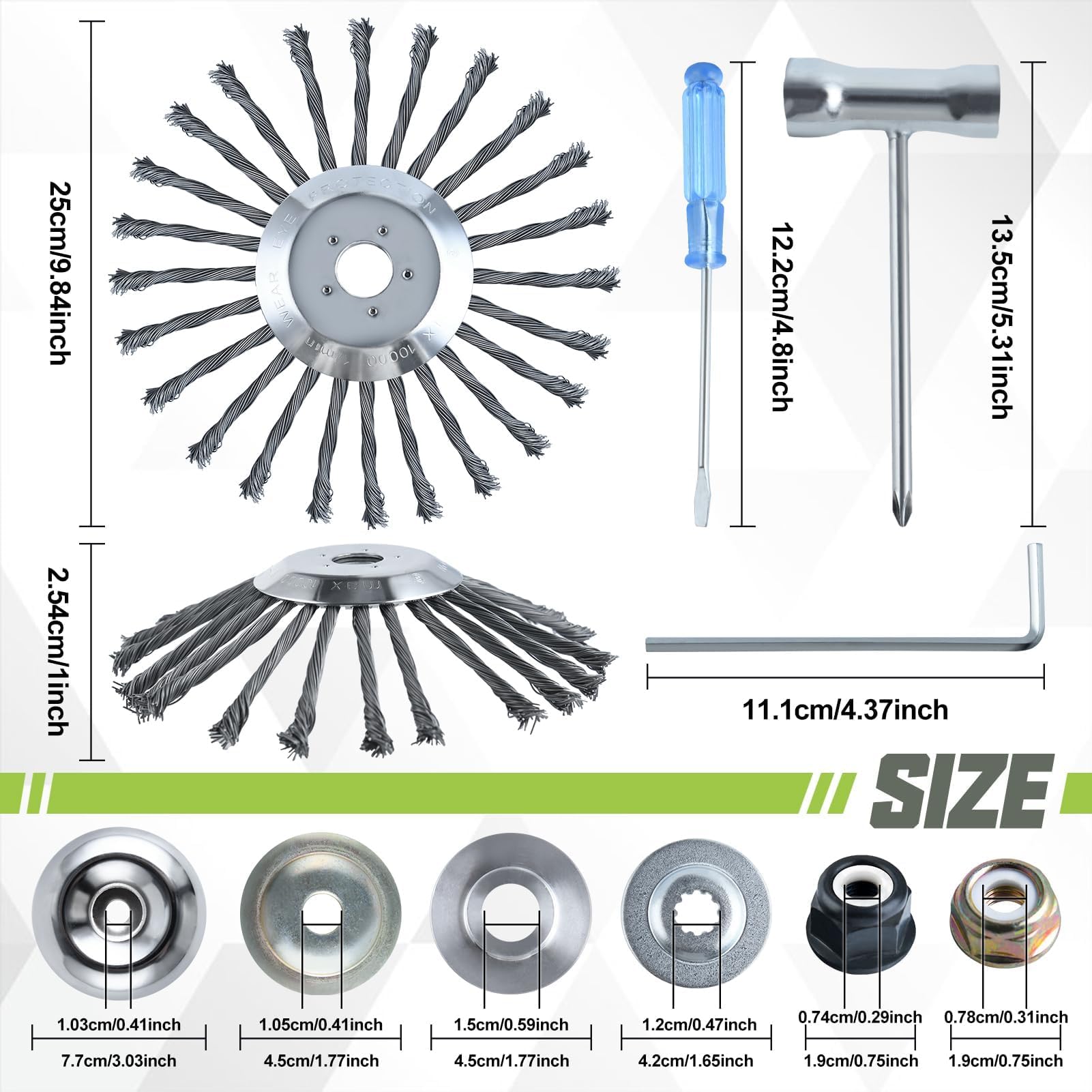 LEONTOOL 10 Pouces Tête Débroussailleuse Fil Acier Universelle