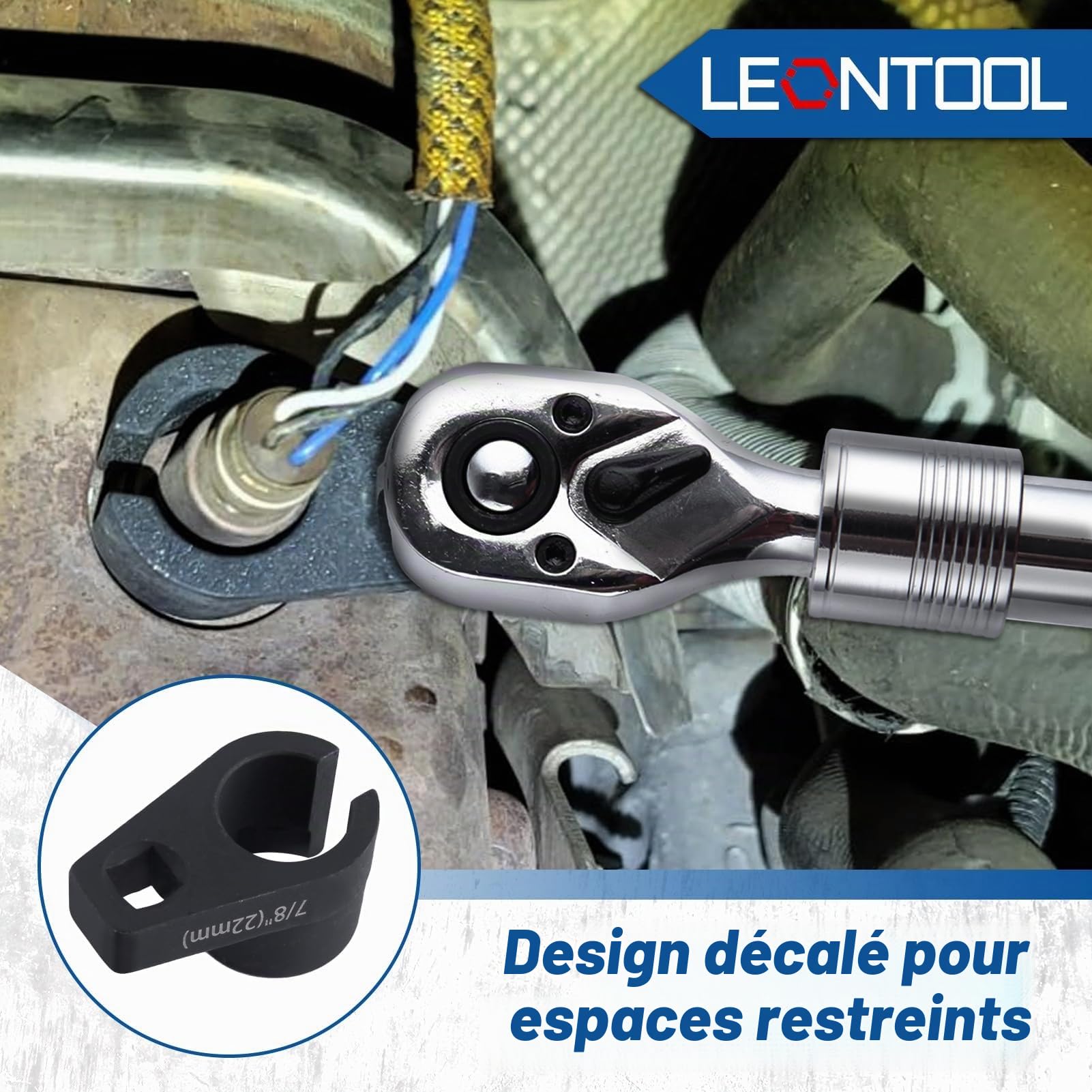 LEONTOOL Outils Automobiles douille sonde lambda 22 mm décalée