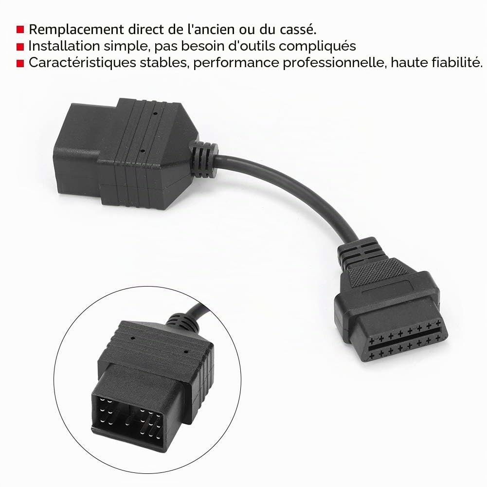 OUKENS Adaptateur diagnostic OBD2 17 vers 16 Toyota