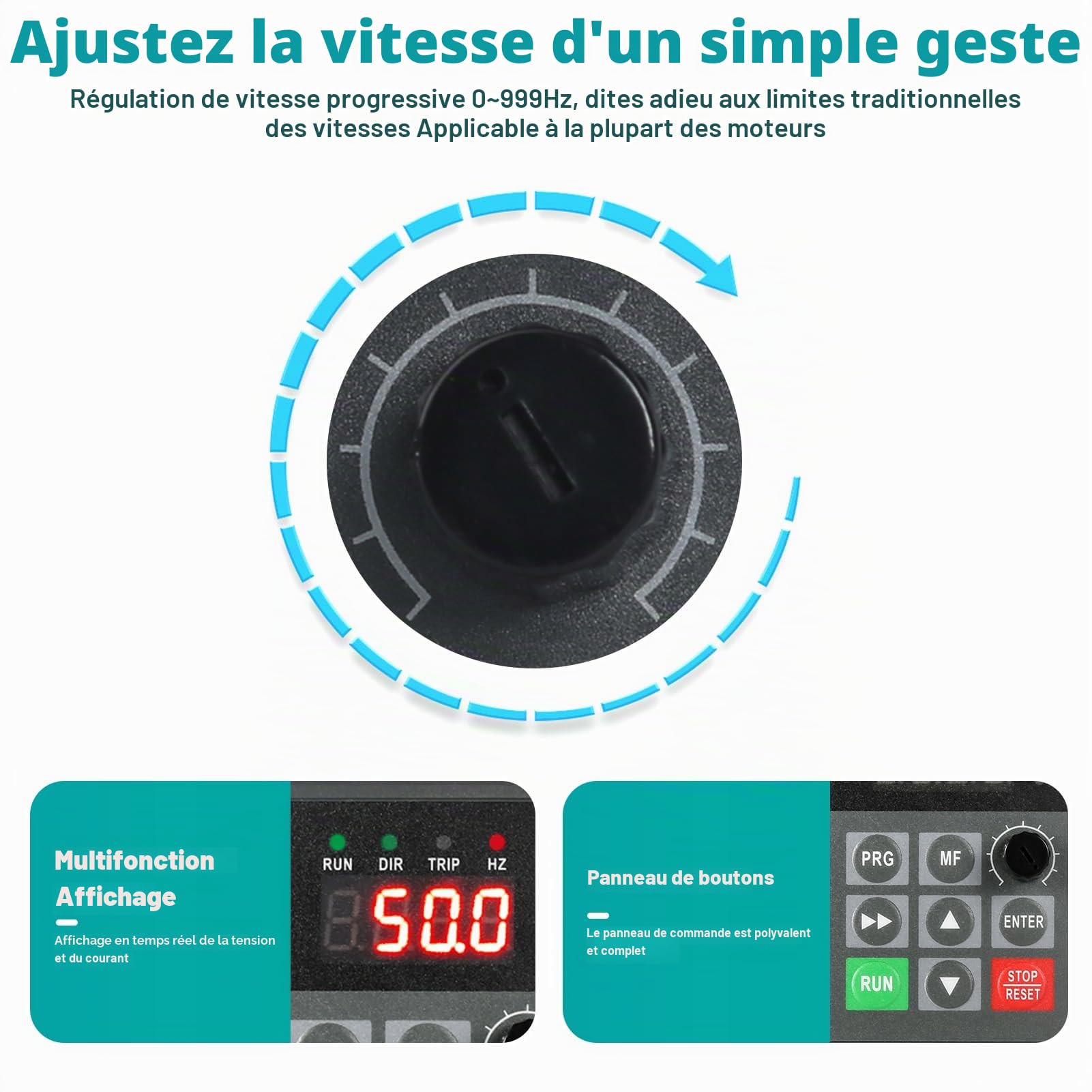 Jadeshay Installation Électrique variateur fréquence 220V 1,5kW