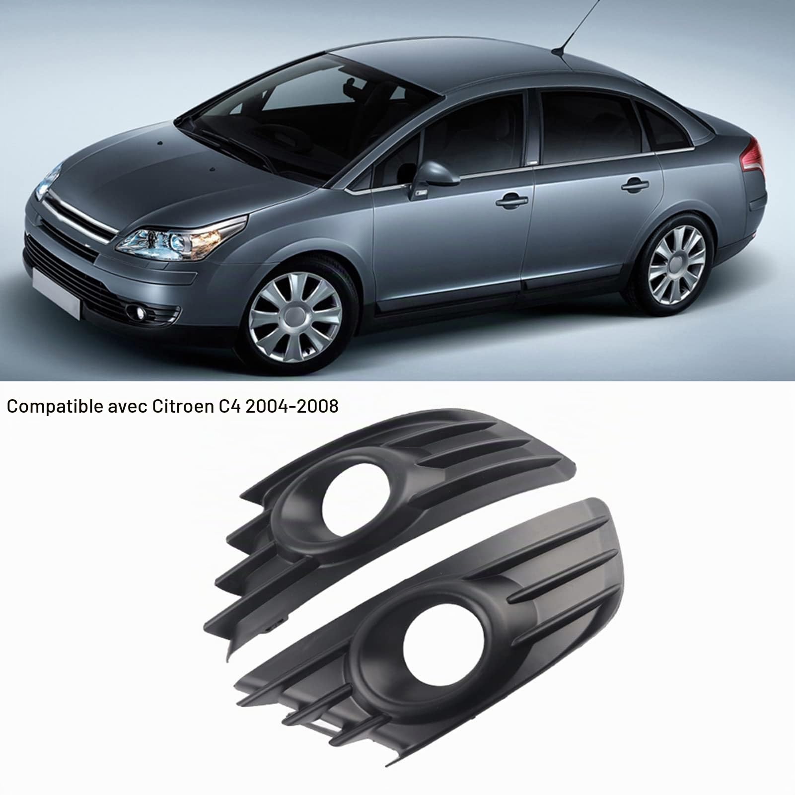 OUKENS cache antibrouillard Citroen C4 2004-2007 noir paire