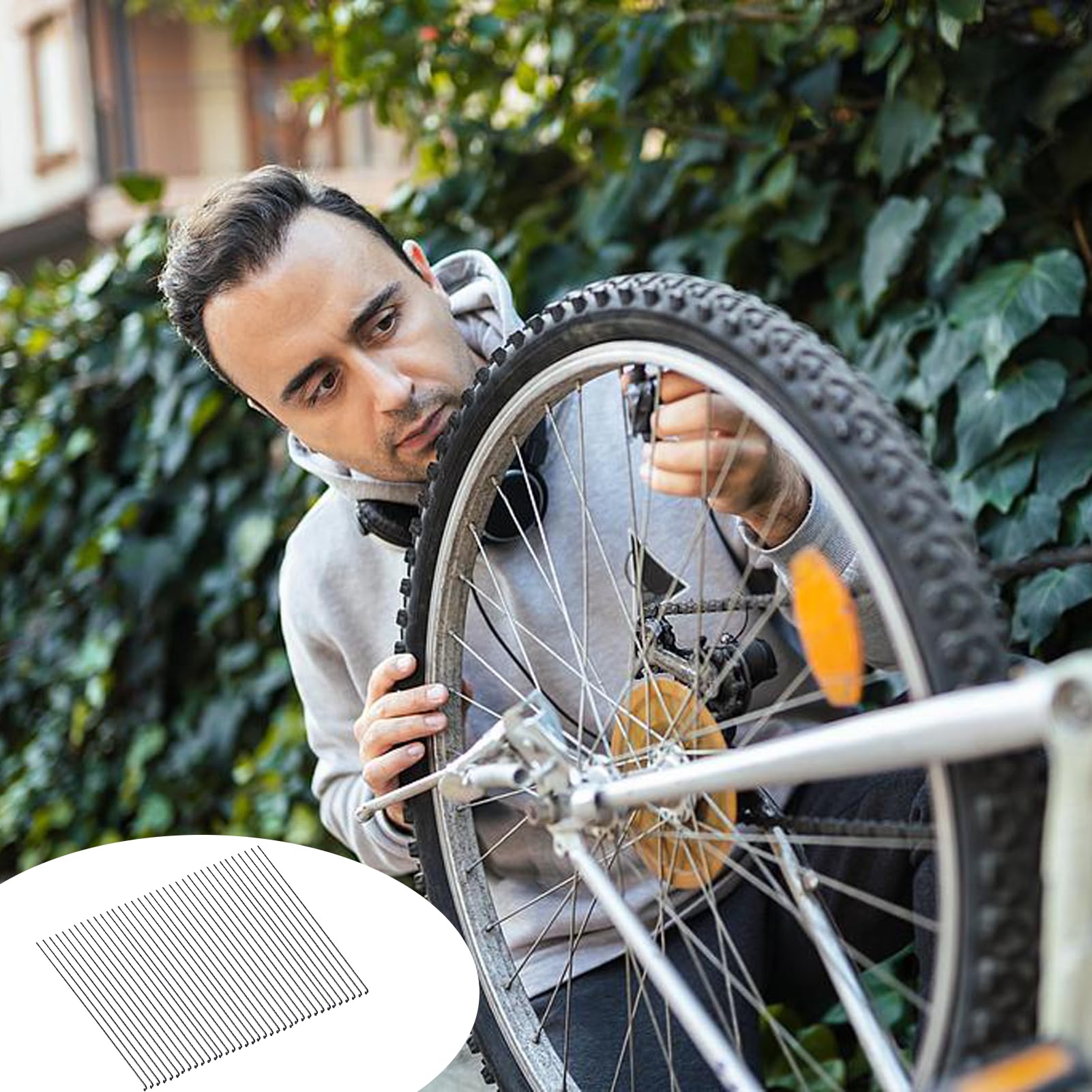 OUKENS Rayons vélo acier noir 259/261 mm lot 36