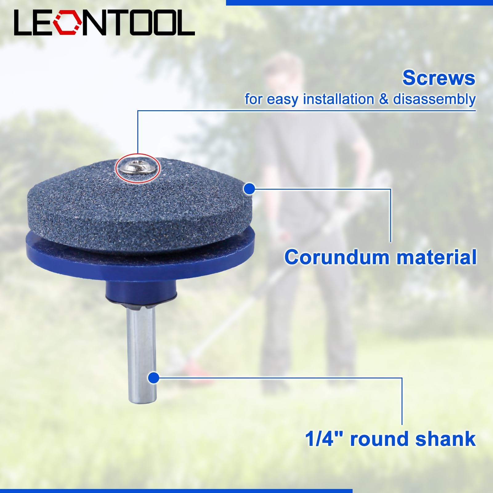 LEONTOOL Outils Jardinage Aiguiseurs Lames Tondeuse Lot 7 Corindon