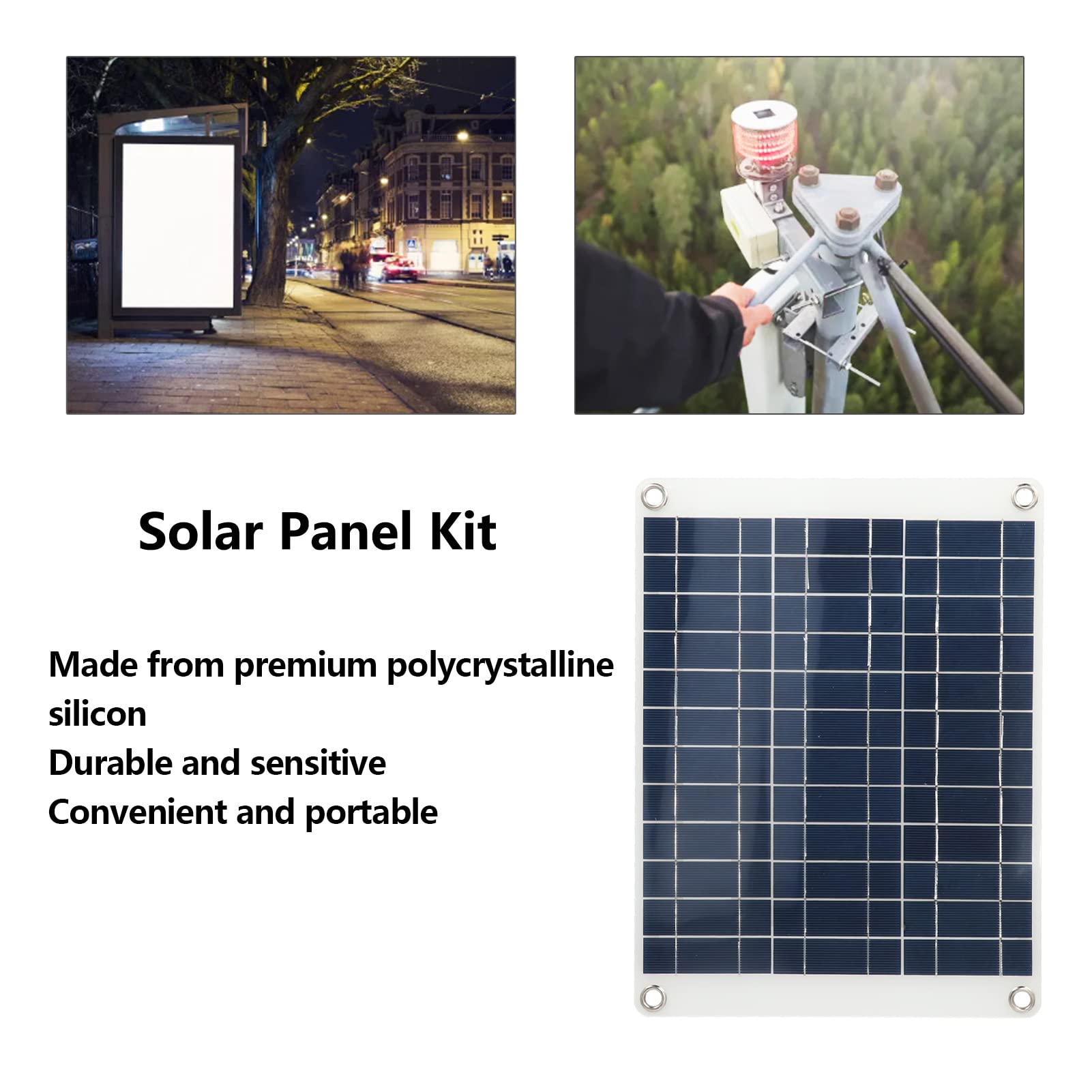 Jadeshay Solaire Photovoltaïque panneau solaire 15W 12V portable
