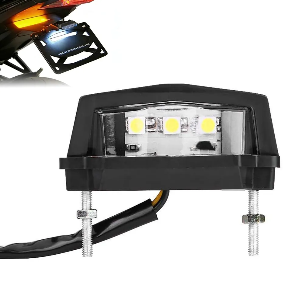 OUKENS Feu Arrière LED Moto 12V Boîtier Noir Lumière Blanche