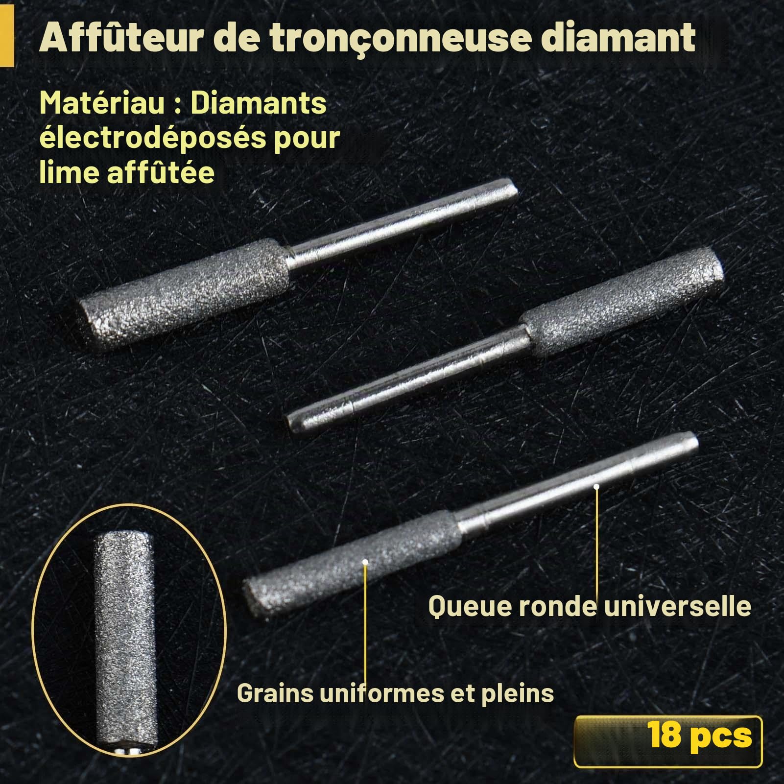 LEONTOOL Lime Diamant Tronçonneuse 4/4,8/5,5 mm Argent 18 Pièces