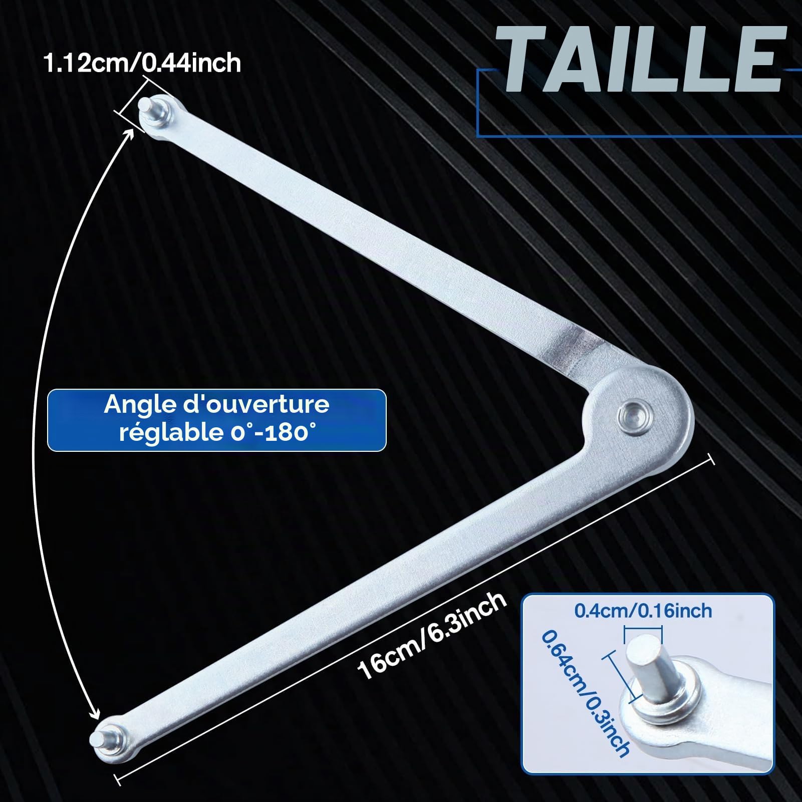 LEONTOOL clé meuleuse réglable ergot 4 mm 160 mm