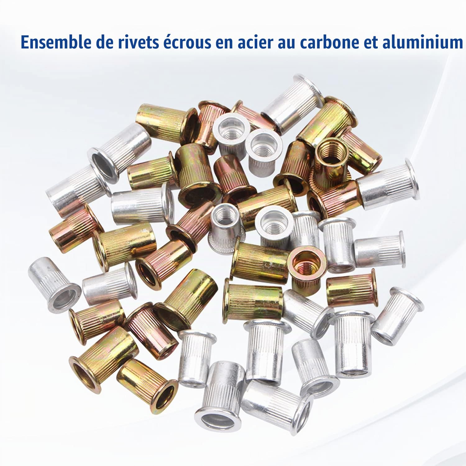 CCLIFE Rivet Guns écrous rivet acier zinc 500 pièces M3-M10