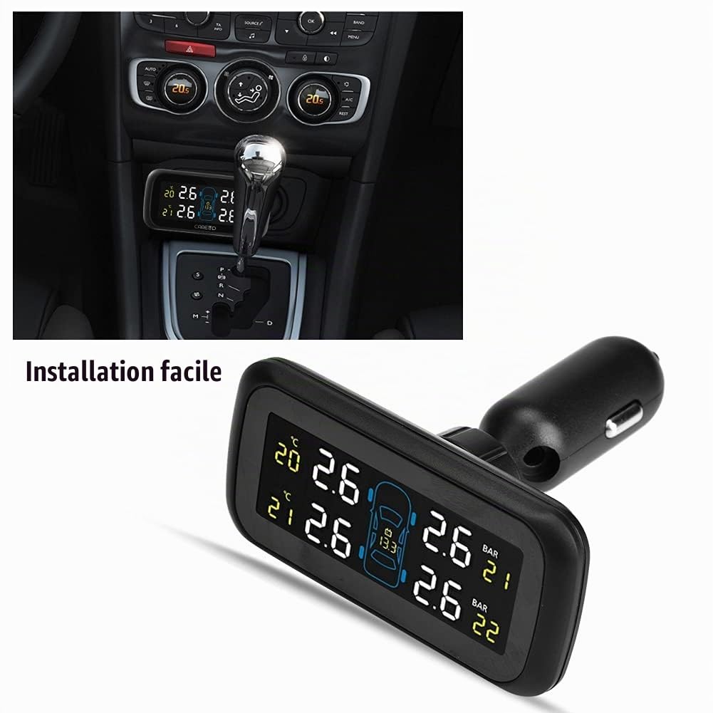 OUKENS TPMS pression pneus 4 capteurs internes LCD USB